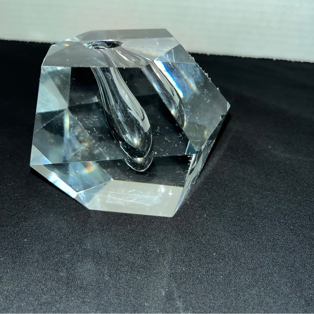 Multifaceted Crystal Art Glass Orchid Bud Vase
